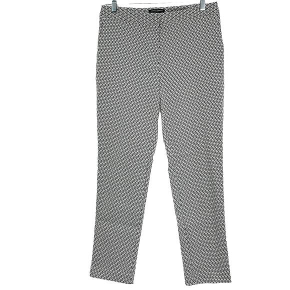 MARIO SERRANI ITALY Black White Jacquard Stretch Knit Straight Leg Pants 6 - Picture 1 of 8